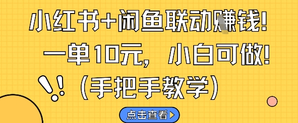 小红书+闲鱼联动挣钱,一单10元,小白可做-rose网创