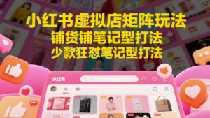 小红书虚拟店矩阵玩法,铺货铺笔记型打法,少款狂怼笔记型打法-rose网创