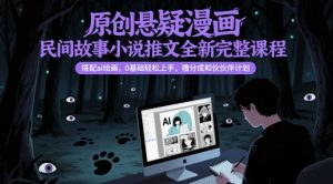 原创悬疑漫画民间故事小说推文全新完整课程， 搭配ai绘画，0基础轻松上手，撸分成和伙伴计划-rose网创