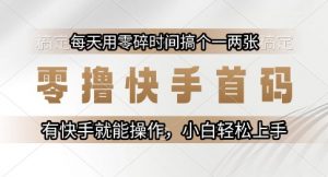 零撸快手首码,每天用零碎时间搞个一两张,有快手就能操作小白轻松上手【揭秘】-rose网创