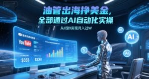 油管出海挣美金，全部通过AI自动化实操，从0到1实现月入过W-rose网创