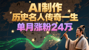 暴力起号!用AI制作历史名人传奇一生,单月涨粉24万,涨粉+变现赛道黑马来了-rose网创