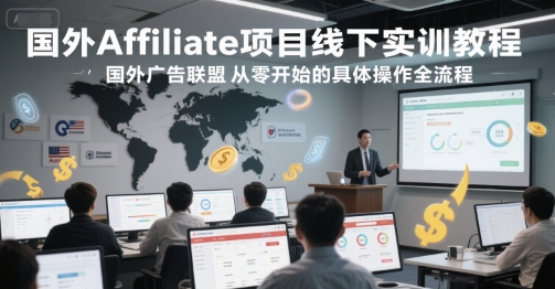 国外Affiliate项目线下实训教程，国外广告联盟从零开始的具体操作全流程-rose网创