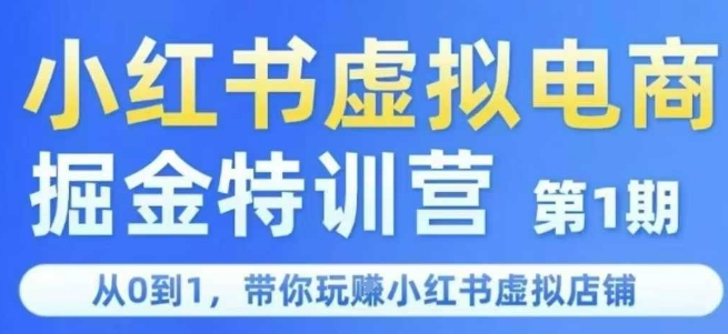 小红书虚拟电商掘金特训营第1期，从0到1，带你玩转小红书虚拟店铺-rose网创
