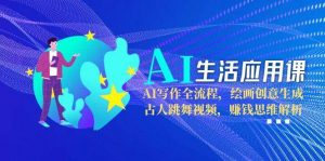 AI生活应用课:AI写作全流程,绘画创意生成,古人跳舞视频,赚钱思维解析-rose网创