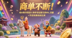 商单不断！纯AI制作西游人物羊毛毡版文旅MV，流量+节目效果统统拉满-rose网创