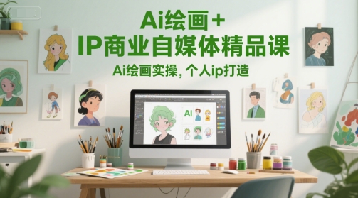 Ai绘画+IP商业自媒体精品课,Ai绘画实操,个人ip打造-rose网创