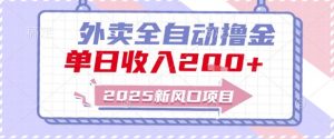 2025新风口外卖全自动撸金,单日收入2张+【揭秘】-rose网创
