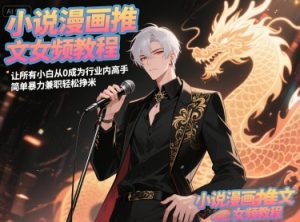 小说漫画推文女频教程，让所有小白从0成为行业内高手，简单暴力兼职轻松挣米-rose网创