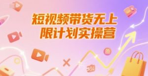 短视频带货无上限计划实操营,新人短视频带货工具流养号破播文案运营篇课程-rose网创