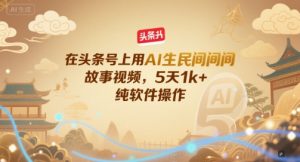 在头条号上用AI生民间故事视频,5天1k+,纯软件操作-rose网创