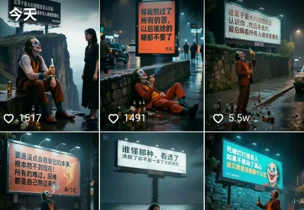 一条视频竟然15W赞!用AI制作小丑自嘲扎心文案视频,当下非常火爆的短视频流量神器-rose网创