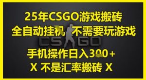 25年CSGO游戏搬砖，全自动运行，不需要玩游戏，手机操作日入3张(不是汇率搬砖)【揭秘】-rose网创