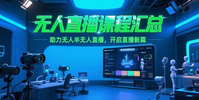 无人直播课程汇总，含非实时防风技术，助力无人半无人直播，开启直播新篇-rose网创