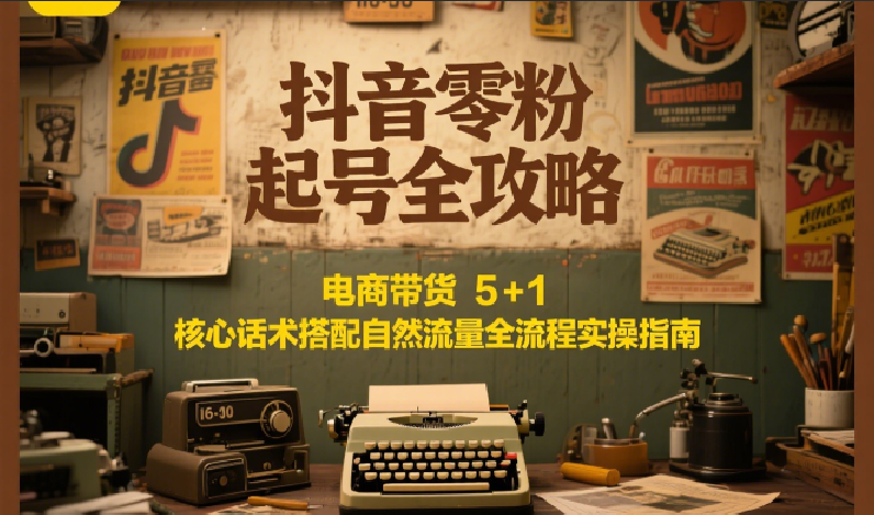 抖音零粉起号全攻略:电商带货 5+1 核心话术搭配自然流量全流程实操指南-rose网创