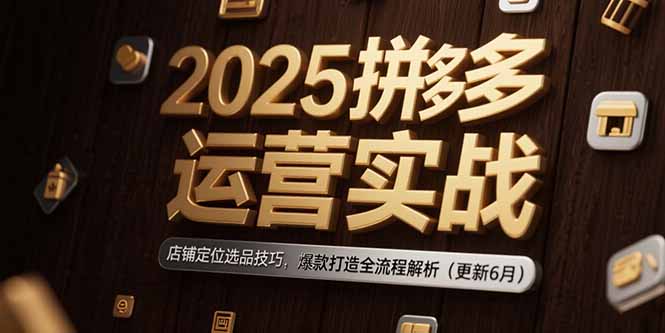 2025拼多多运营实战：店铺定位选品技巧，爆款打造全流程解析(更新6月-rose网创