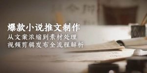 爆款小说推文制作,从文案浓缩到素材处理,视频剪辑发布全流程解析-rose网创