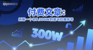 付费文章:拆解一个年入300W的喜马拉雅账号-rose网创