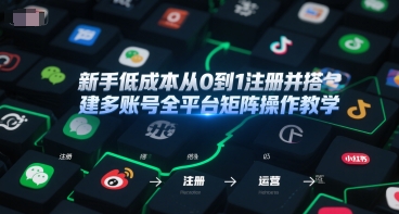 新手低成本从0到1注册并搭建多账号全平台矩阵操作教学,手机号-邮箱-IP-工具-rose网创