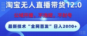 淘宝无人直播带货12.0,最新技术,不封号,不违规,操作简单,开播爆单,日入多张【揭秘】-rose网创