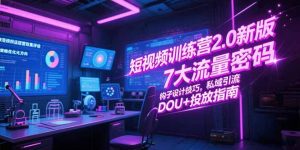 短视频训练营2.0新版,7大流量密码/钩子设计技巧/私域引流/DOU+投放指南-rose网创