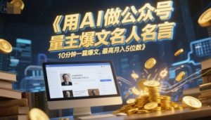 用AI做公众号流量主爆文名人名言,10分钟一篇爆文,最高月入5位数-rose网创