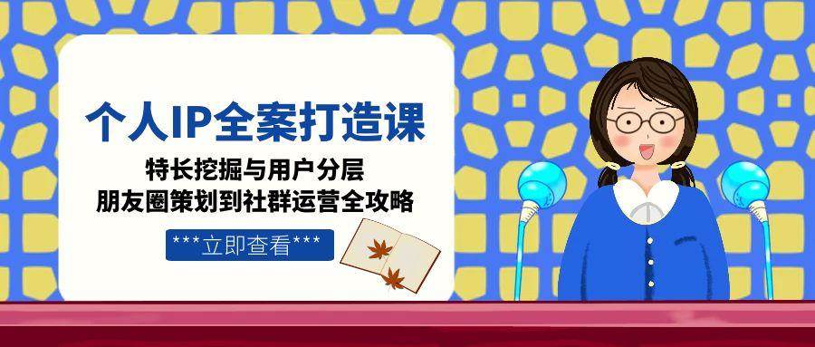 个人IP全案打造课,特长挖掘与用户分层,朋友圈策划到社群运营全攻略-rose网创