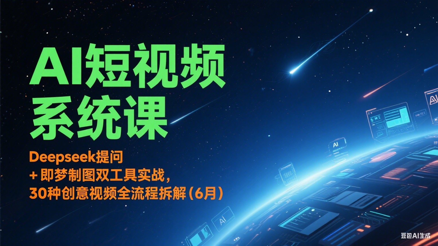 AI短视频系统课:Deepseek提问 + 即梦制图双工具实战,30种创意视频全流程拆解(6月)-rose网创