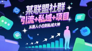 某联盟社群，引流+私域+项目，从新人小白到私域大神-rose网创