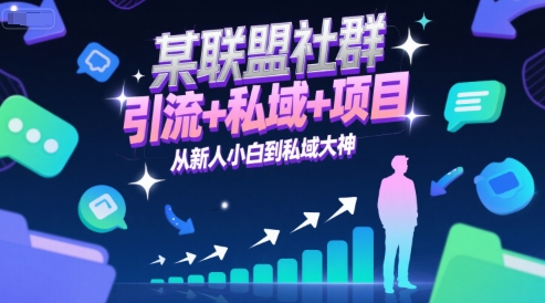 某联盟社群，引流+私域+项目，从新人小白到私域大神-rose网创