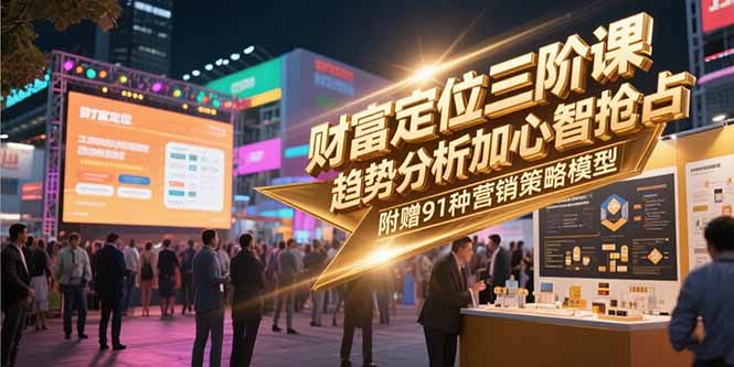 财富定位三阶课,趋势分析加心智抢占,附赠91种营销策略模型-rose网创