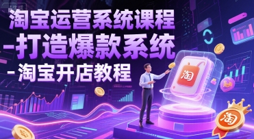 淘宝运营系统课程-打造爆款系统-淘宝开店教程-rose网创