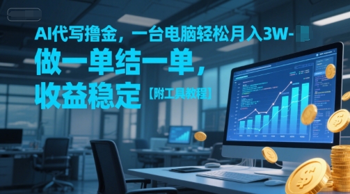 AI代写撸金,一台电脑轻松月入1-3W,做一单结一单,收益稳定【附工具教程】-rose网创