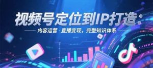 视频号定位到IP打造:账号搭建-内容运营-直播变现,完整知识体系-rose网创