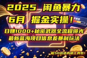 2025闲鱼暴力掘金实操!日赚1000+秘密武器全流程曝光,最新蓝海项目信...-rose网创