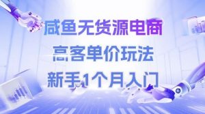 咸鱼无货源电商,高客单价玩法,新手1个月入门-rose网创