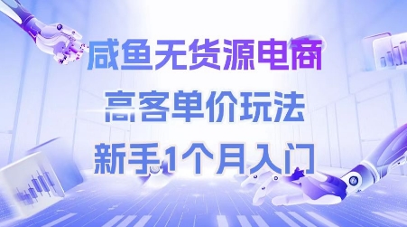 咸鱼无货源电商,高客单价玩法,新手1个月入门-rose网创