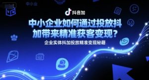 中小企业如何通过投放抖加带来精准获客变现?企业实体抖加投放精准变现秘籍-rose网创