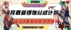 6月份最新得物创作者分成计划2.0玩法，0粉丝0基础四种模式变现，从隐蔽渠道无脑搬运，日入2张-rose网创
