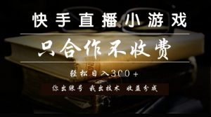 快手直播小游戏，只合作不收费，你出账号我出技术， 分润模式【揭秘】-rose网创