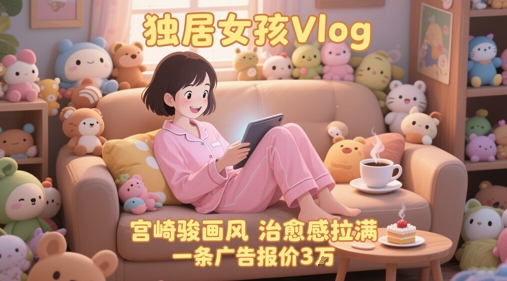 单个账号涨粉71W!用AI制作独居女孩Vlog,宫崎骏画风,治愈感拉满,一条广告报价3W-rose网创