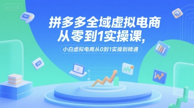拼多多全域虚拟电商从零到1实操课,小白虚拟电商从0到1实操到精通-rose网创
