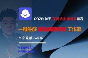 COZE(扣子)保姆式实操拆解教程,一键生成爆款减肥视频工作流,批量产出高质量视频-rose网创