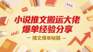 小说推文搬运大佬爆单经验分享，推文爆单秘籍-rose网创