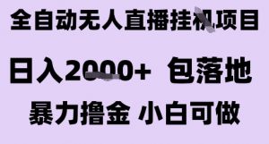 最新全自动抖音无人直播挂G项目,日入2k+ 包落地暴力撸金,小白可做【揭秘】-rose网创