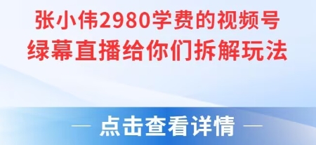 张小伟2980付费额视频号绿幕直播给你们拆解玩法-rose网创