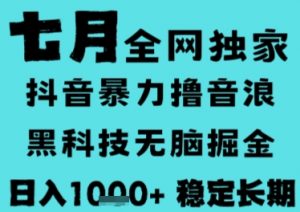 7月最新风口抖音无人直播撸音浪,长期稳定,非短期,全自动运行,低门槛无脑,日入1k+【揭秘】-rose网创