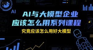 AI与大模型企业应该怎么用系列课程,究竟应该怎么用好大模型-rose网创