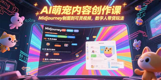 AI萌宠内容创作课,Midjourney制图到可灵视频,数字人带货玩法-rose网创