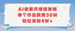 AI像素风情感视频，单个作品获赞30W，轻松涨粉4W+-rose网创